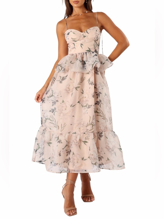 Petal & Pup Dresses & Skirts - Petal & Pup Kennie Floral Print Midi Dress | Pink Floral | Size Small